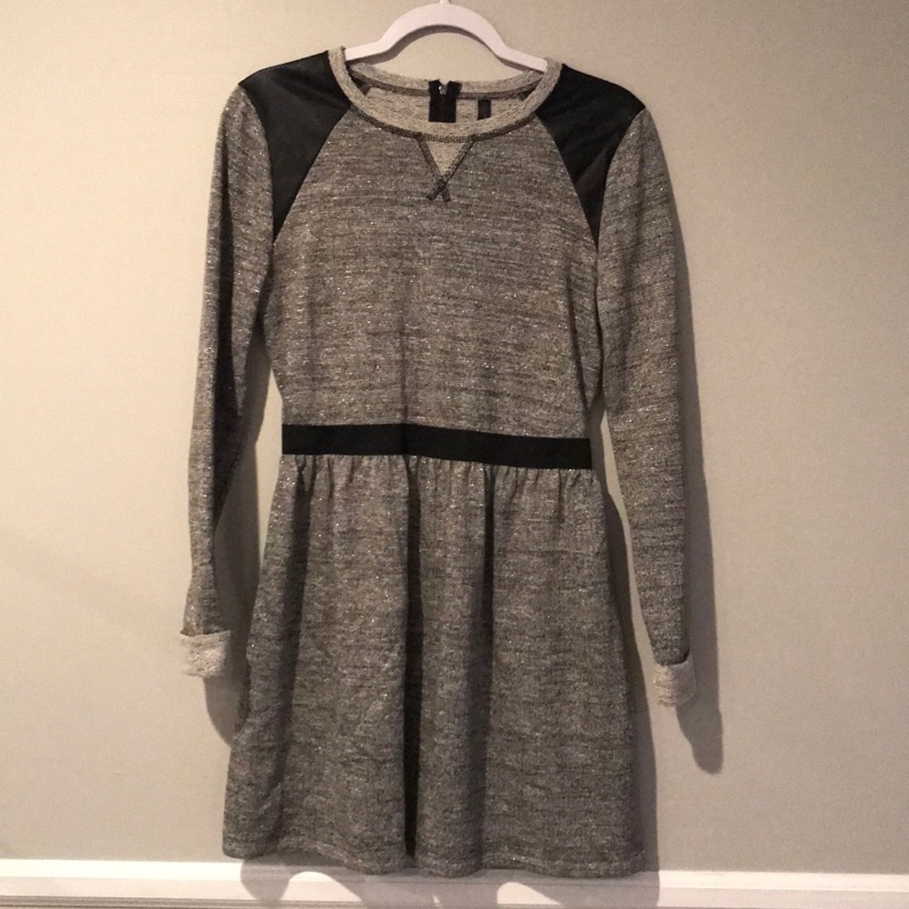 Grey dress with sparkle.